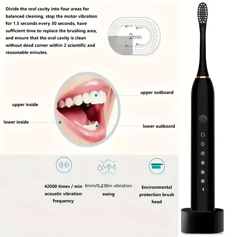 X3 Sonic Electric Toothbrush – Rechargeable | Soft Bristles | Deep Cleaning