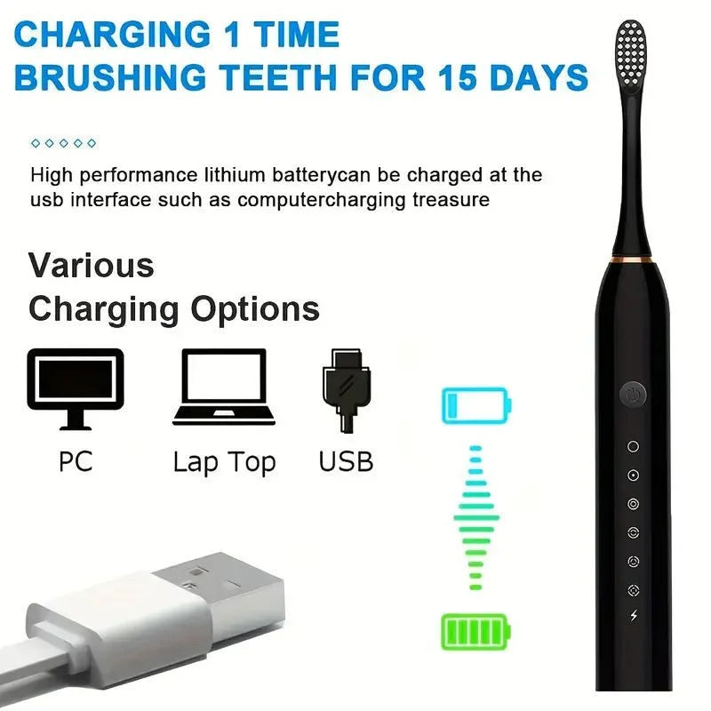 X3 Sonic Electric Toothbrush – Rechargeable | Soft Bristles | Deep Cleaning